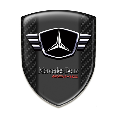 Mercedes Tuning Emblem Black Fibers with Winged logo Style 
