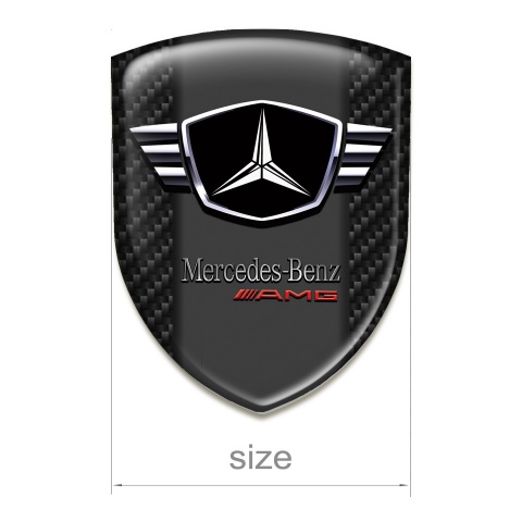 Mercedes Tuning Emblem Black Fibers with Winged logo Style 