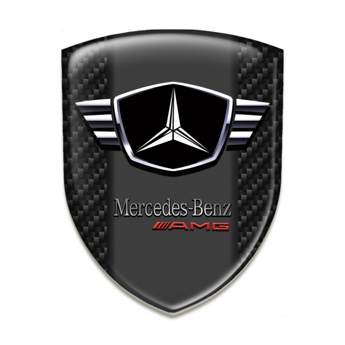 Mercedes Tuning Emblem Black Fibers with Winged logo Style 