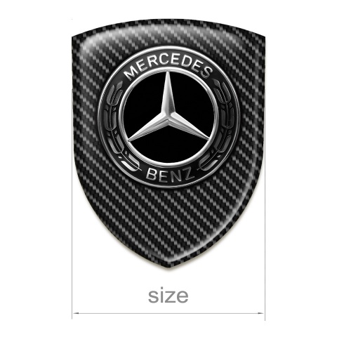 Mercedes Car Accessories Badge Black Carbon Base Metallic Logo
