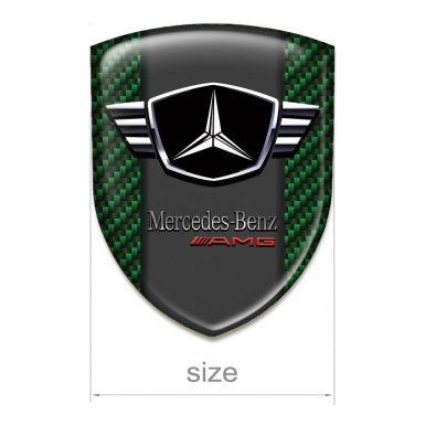 Mercedes Self Adhesive Car logo Emblem Green Carbon Winged logo 