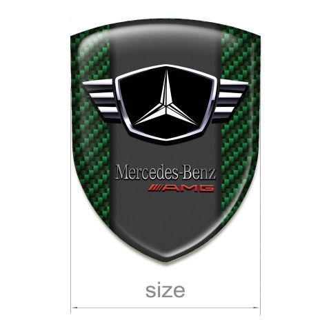 Mercedes Self Adhesive Car logo Emblem Green Carbon Winged logo 