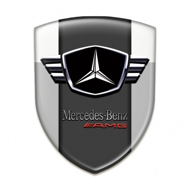 Mercedes Self Adhesive Car logo Emblem Grey White Base Design 