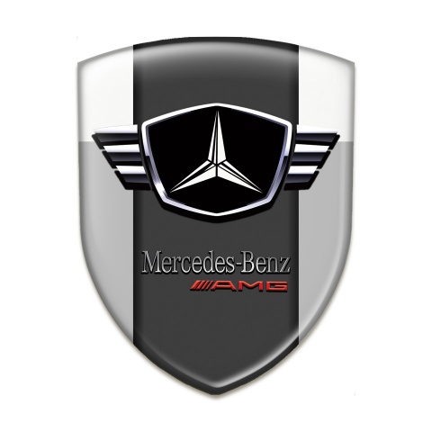 Mercedes Self Adhesive Car logo Emblem Grey White Base Design 