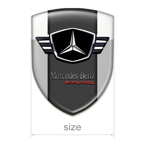 Mercedes Self Adhesive Car logo Emblem Grey White Base Design 