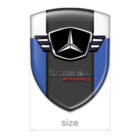 Mercedes Tuning Emblem Blue White Base Winged logo 