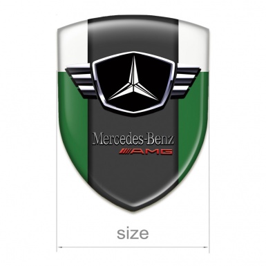 Mercedes Self Adhesive Emblem Logo Green White Base AMG Edition 
