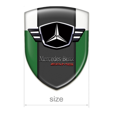Mercedes Self Adhesive Emblem Logo Green White Base AMG Edition 