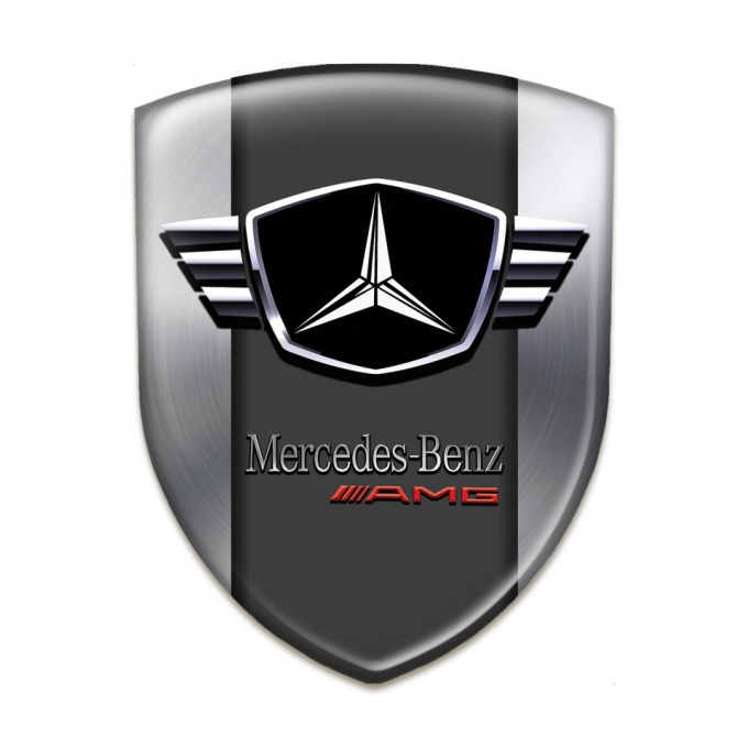 Mercedes Tuning Emblem Silver Base AMG Edition 