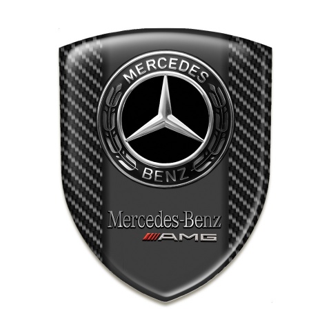 Mercedes AMG Domed Emblem Black Carbon Design 