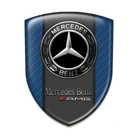 Mercedes AMG Self Adhesive Car logo Emblem Navy Blue Carbon Edition 