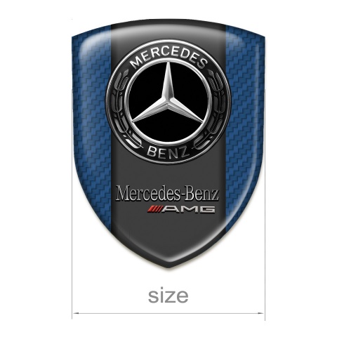Mercedes AMG Self Adhesive Car logo Emblem Navy Blue Carbon Edition 