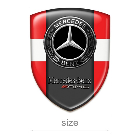 Mercedes Amg Car Interior Badge Red Base with White Tape Design 