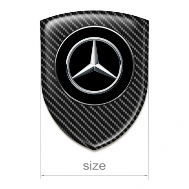 Mercedes Emblem Badge Logo Dark Carbon Silver Logo 