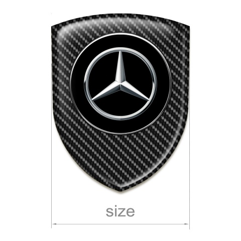 Mercedes Emblem Badge Logo Dark Carbon Silver Logo 