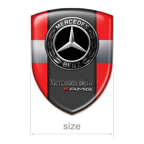 Mercedes Amg Tuning Emblem Red Base Grey Tape Design 