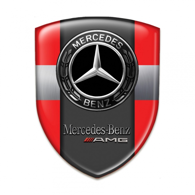 Mercedes Amg Tuning Emblem Red Base Grey Tape Design 