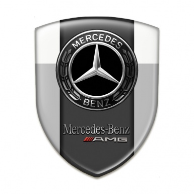 Mercedes AMG Tuning Emblem Grey White Edition 