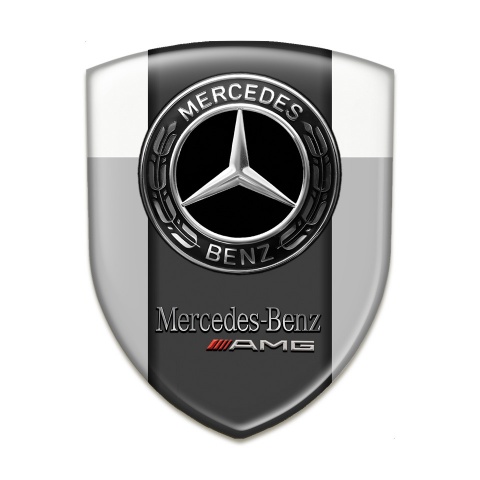 Mercedes AMG Tuning Emblem Grey White Edition 