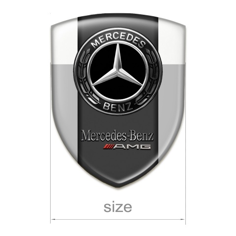 Mercedes AMG Tuning Emblem Grey White Edition 