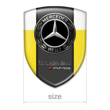 Mercedes AMG Self Adhesive Emblem Logo Yellow White Edition 