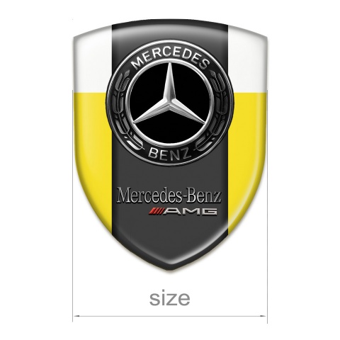 Mercedes AMG Self Adhesive Emblem Logo Yellow White Edition 