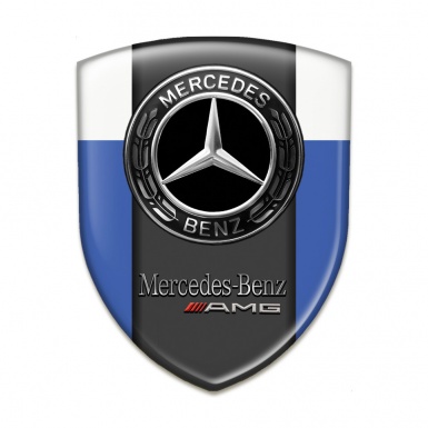 Mercedes AMG Domed Emblem Blue White Edition 