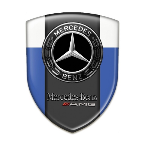 Mercedes AMG Domed Emblem Blue White Edition 