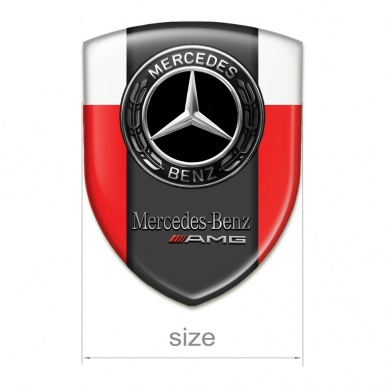 Mercedes AmG Domed Emblem Red White Edition 