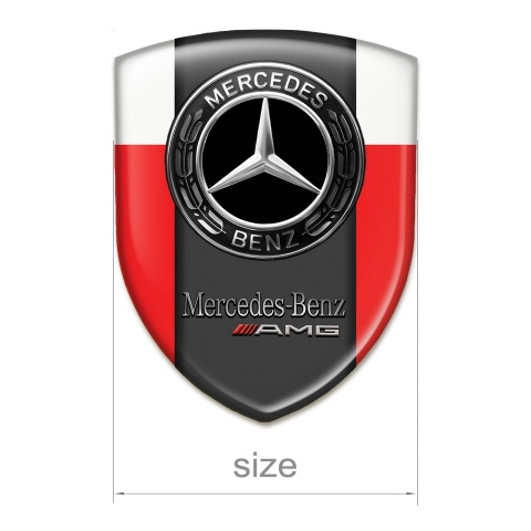Mercedes AmG Domed Emblem Red White Edition 