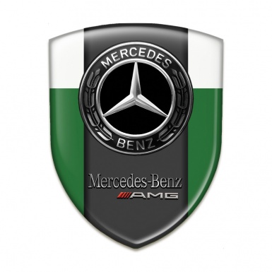 Mercedes AMG Silicone Emblem Green White Edition 