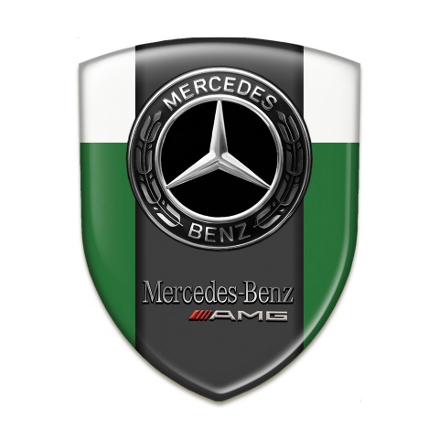 Mercedes AMG Silicone Emblem Green White Edition 
