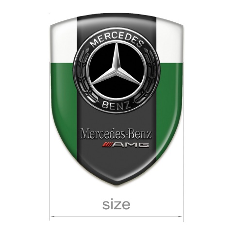 Mercedes AMG Silicone Emblem Green White Edition 