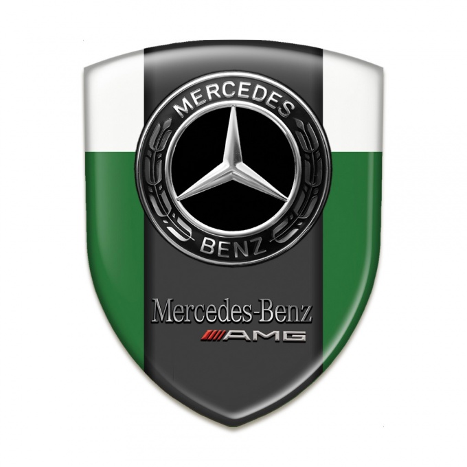 Mercedes AMG Silicone Emblem Green White Edition 
