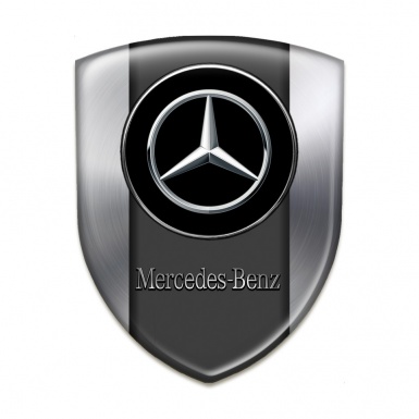 Mercedes 3D Gel Emblem Silver Base and Silver logo 