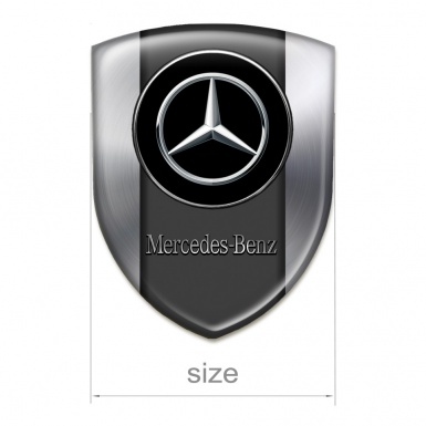 Mercedes 3D Gel Emblem Silver Base and Silver logo 