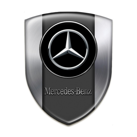 Mercedes 3D Gel Emblem Silver Base and Silver logo 