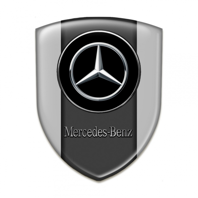 Mercedes Emblem Exterior High End Grey Base Silver Logo 