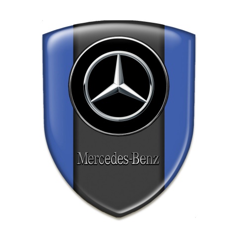 Mercedes Benz Tuning Emblem Blue base silver logo 