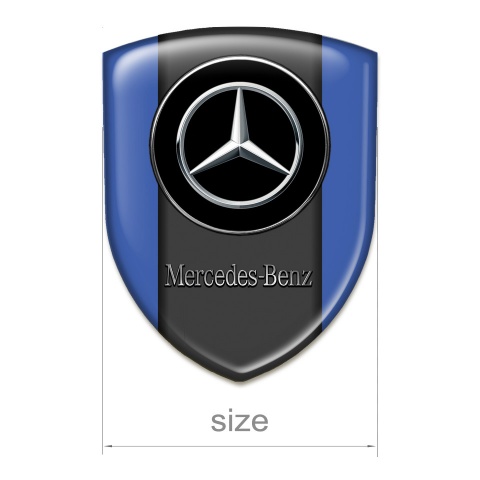 Mercedes Benz Tuning Emblem Blue base silver logo 