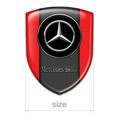 Mercedes Benz Car Accessories Badge Red Base Silver Logo 
