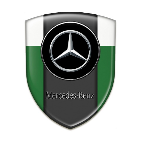 Mercedes Benz Car Interior Badge Green White Base silver Logo 