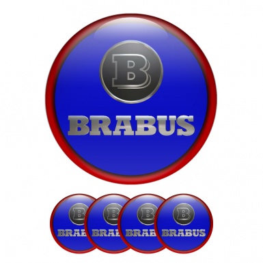 Mercedes Brabus Wheel Emblems Center Cap Navy Red Ring