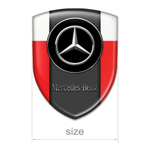 Mercedes Benz Silicone Car Decal Badge Red White Base Silver Logo 