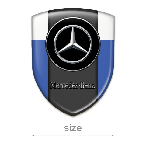 Mercedes Benz Silicone Badge Blue white Base Silver logo 