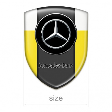 Mercedes Benz Silicone Shield Yellow White Base silver logo 