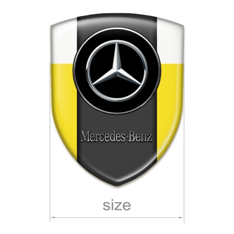 Mercedes Benz Silicone Shield Yellow White Base silver logo 