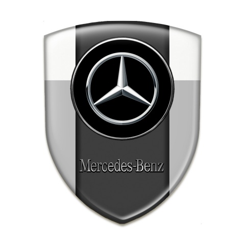 Mercedes Benz Emblem Badge Logo Grey white base Silver Logo 