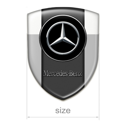 Mercedes Benz Emblem Badge Logo Grey white base Silver Logo 