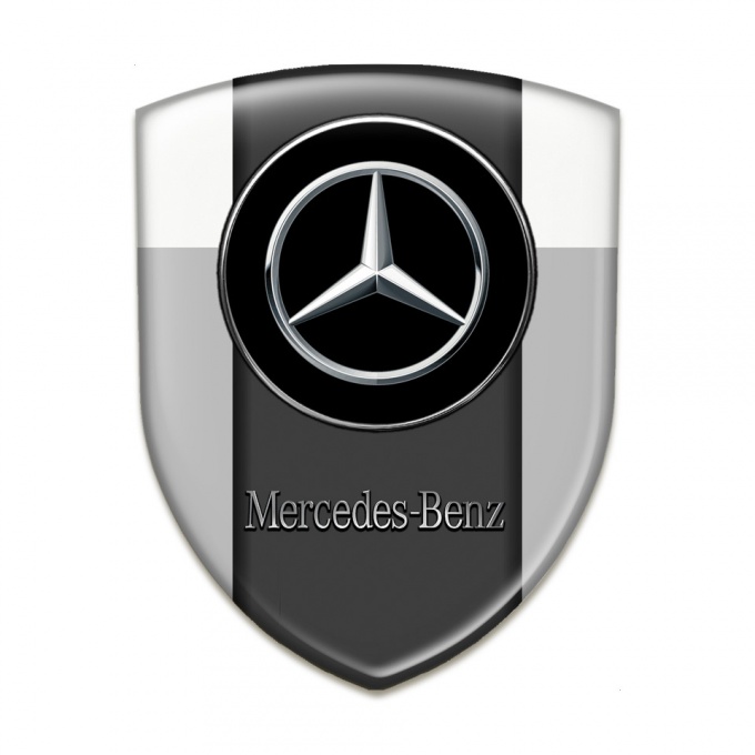 Mercedes Benz Emblem Badge Logo Grey white base Silver Logo 